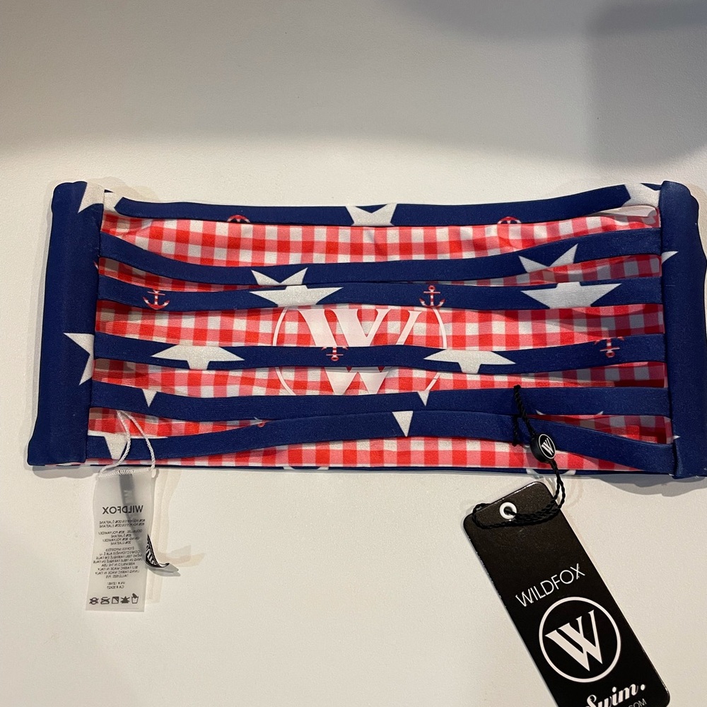 ❌SOLD❌NWT Stars Away Bandeau Bikini Top Small Gingham - Picture 5 of 9